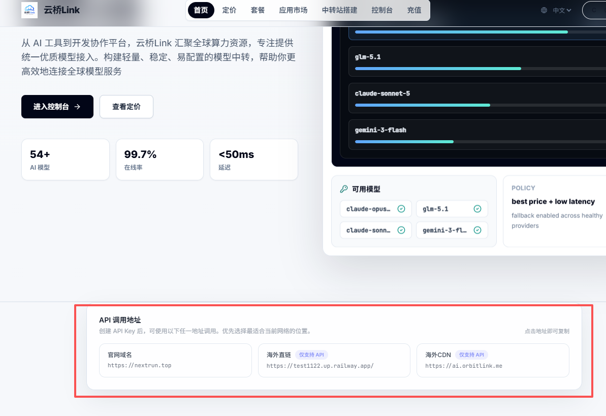 首页 API 调用地址